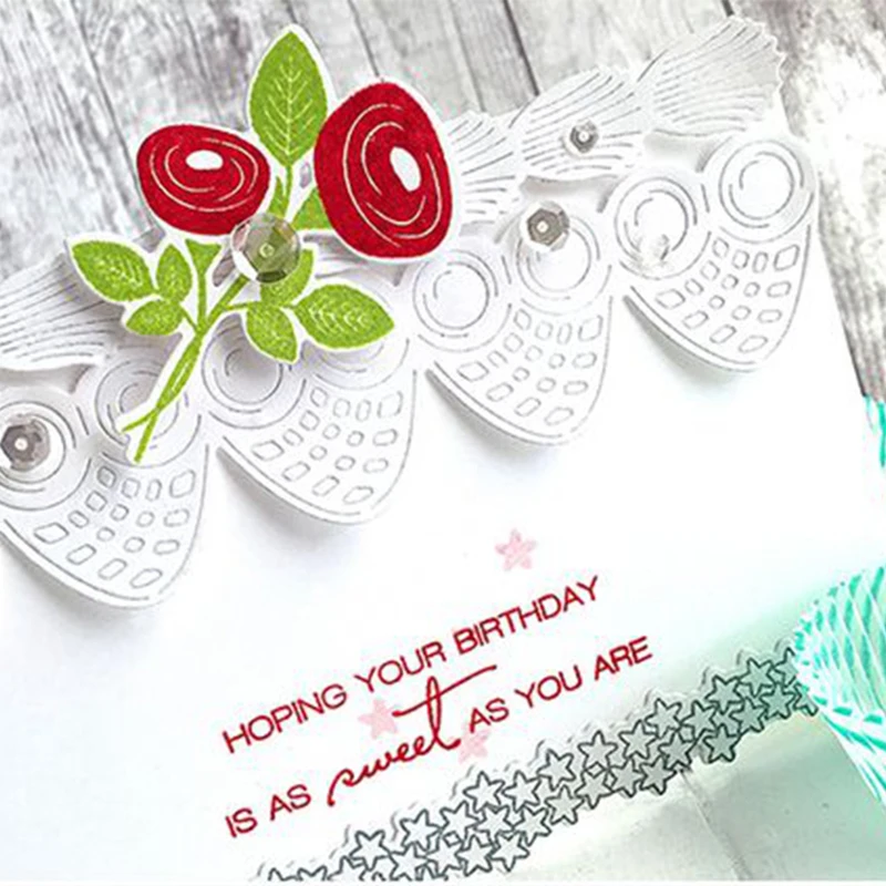 8 шт. Цветочная кружевная оправа для резки металла трафареты DIY скрапбукинга