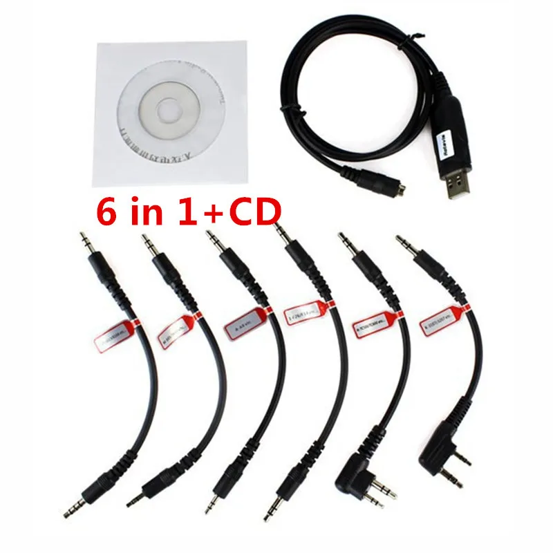 USB-кабель для Kenwood Motorola HYT ICOM YAESU BaoFeng 2 шт. 6 в 1 | Мобильные телефоны и аксессуары