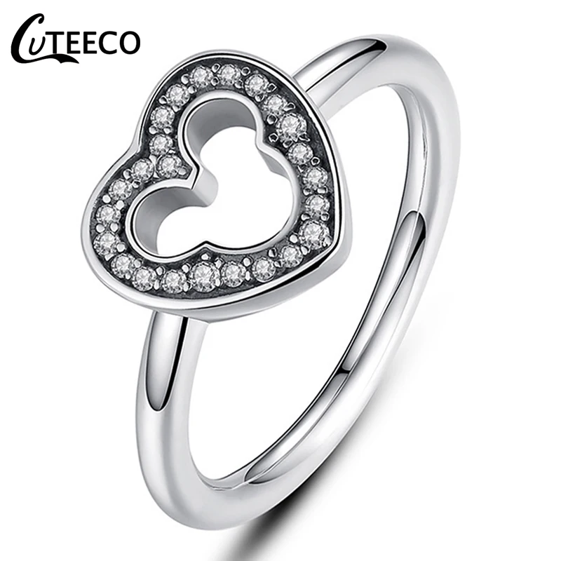 CUTEECO серебристый цвет прозрачный CZ обручальное кольцо для женщин подходит бренд кольца горячая Распродажа ювелирное обручальное кольцо дропшиппинг