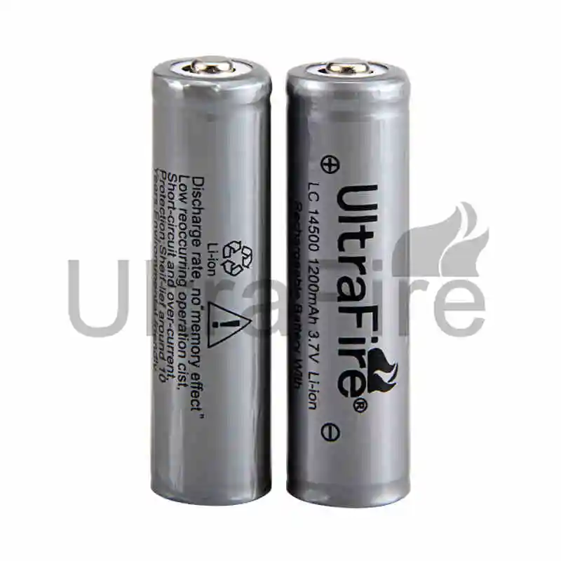 Светодиодный фонарь UltraFire оригинальный 14500 1200 мАч 3 7 V Перезаряжаемые Li Ion Батарея