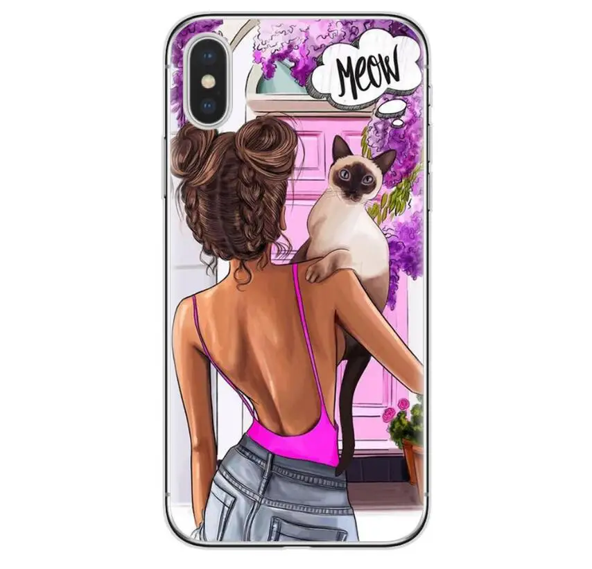 Модный Рождественский мягкий чехол для телефона из ТПУ девочек iPhone 8 7 6S Plus 5X XR XSMax