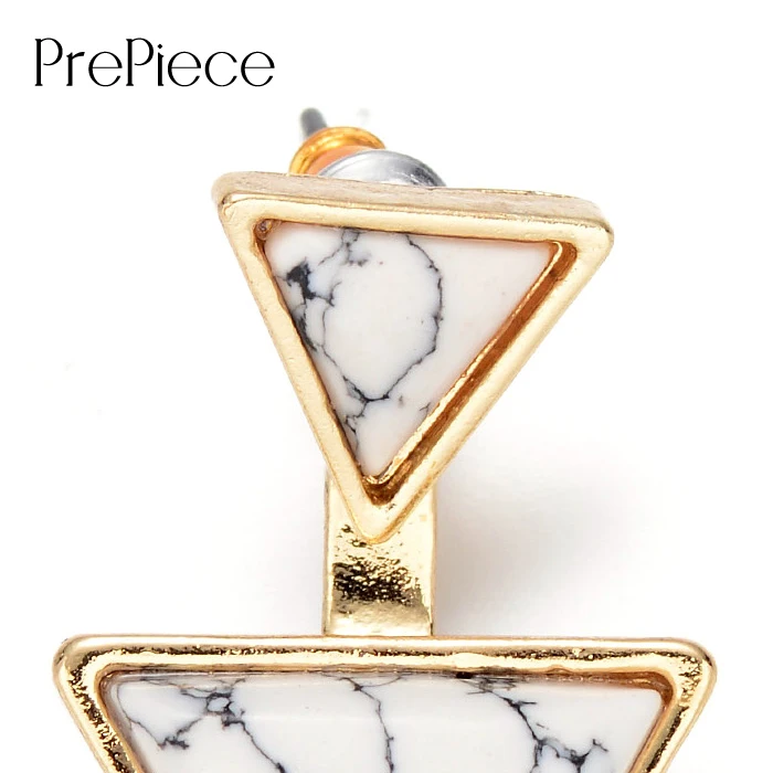 PrePiece Brand Design Triangle Shaped Gold Color Stone Drop Earrings 2017 Newest Ethnic Fashion Jewelry for Women Brincos PE0270 | Украшения