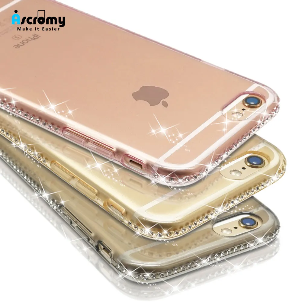 Ascromy для iPhone XS Max чехол блеск Роскошный прозрачный силиконовый X XR 7 Plus 8 6 6S 5 5S SE