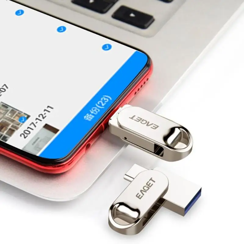 EAGET CU30 мини металлический USB 3,0 Тип C флэш-накопитель 16 ГБ 32 ГБ 64 Гб 128 ГБ Флешка USB C type-C OTG карта памяти, Флеш накопитель для телефона