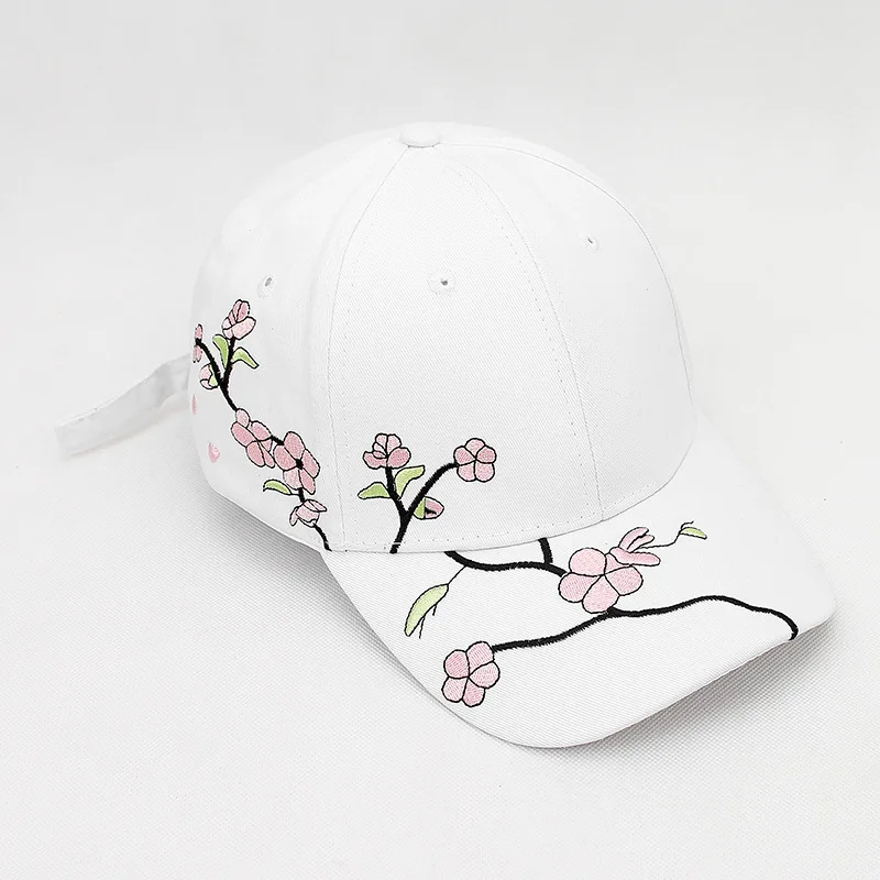 Новый Для женщин мода цветок Бейсбол Кепки вышивка Snapback Шапки Хлопок Женский для