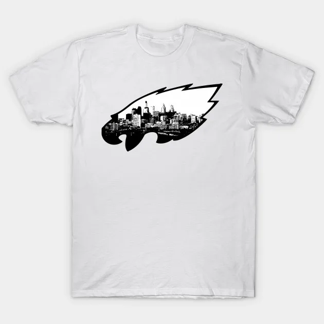 Philadelphia Skyline Eagles Logo Men and Women T shirt Print T-shirt Fashion Brand Tops Tees cotton | Мужская одежда
