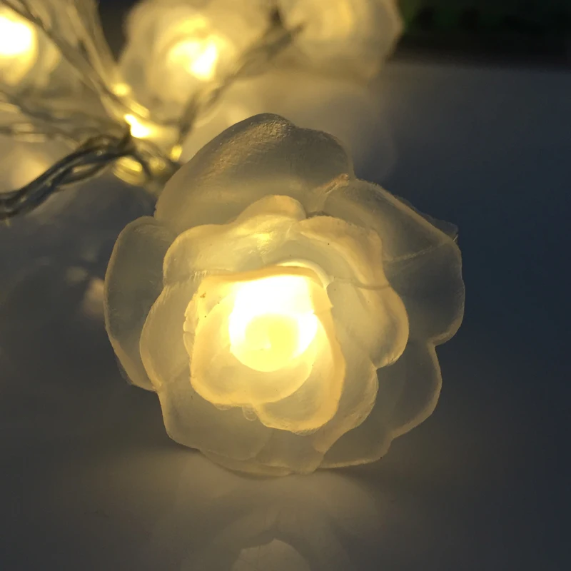 Светодиодная гирлянда с розовыми цветами на батарейках 5 м 40 светодиодов | Лампы и