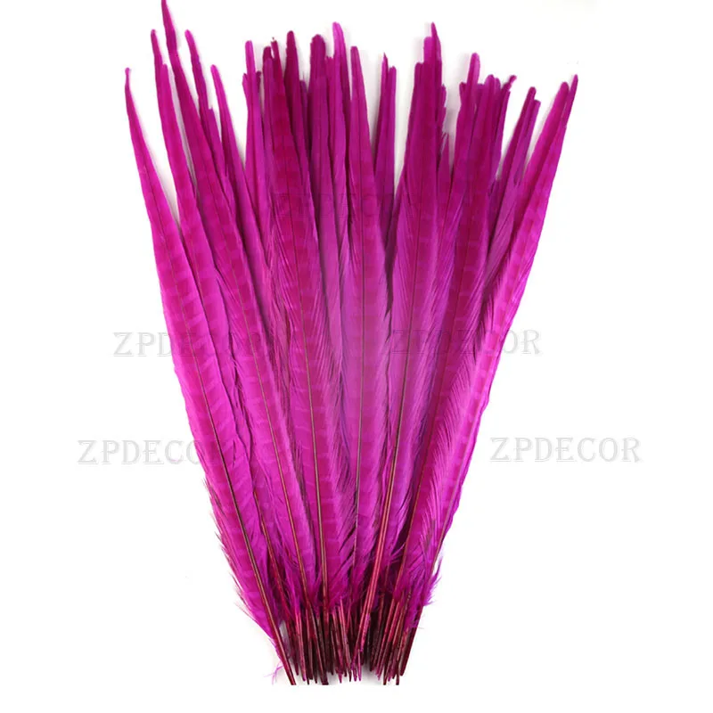Розовый Zpdecor 12 цветов хвост фазана перья 40-45 см/16-18 дюймов карнавал DIY украшения сантехники - Цвет: Розовый