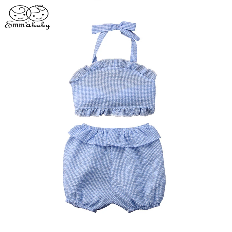 Emmababy/милый комплект летней одежды для детей из 2 предметов купальник-бикини с