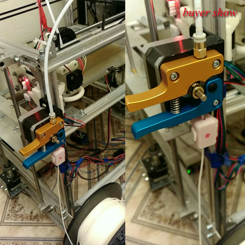 

Kee Pang New Style Mk8 Full Metal Extruder Remote gold blue Aluminum Bowden Extruder Kit 1.75mm Filament 3D Printer Parts