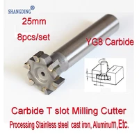 25mm 3 4 5 6 8 10 12 14mm petiole 12mm yg8 carbide t slot milling cutter processing stainless steel cast iron aluminum etc