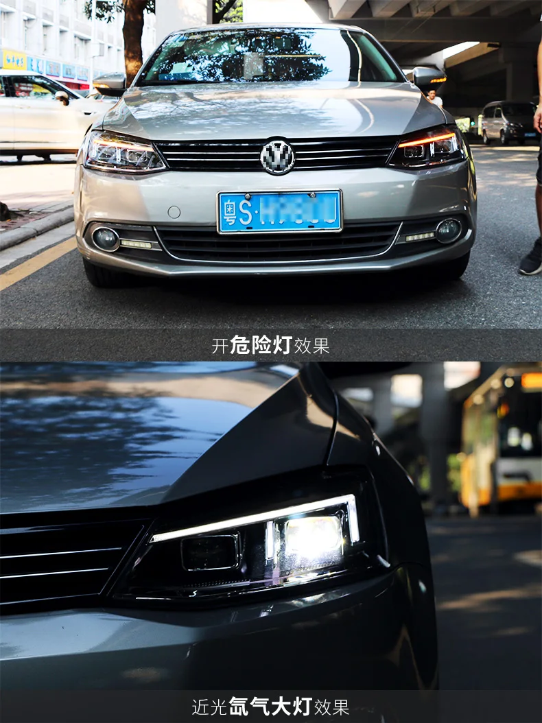 Автомобильный Стайлинг для фары для Volkswagen Jetta 2012- светодиодный налобный фонарь для Jetta светодиодный фонарь дневного света светодиодный DRL биксеноновый HID