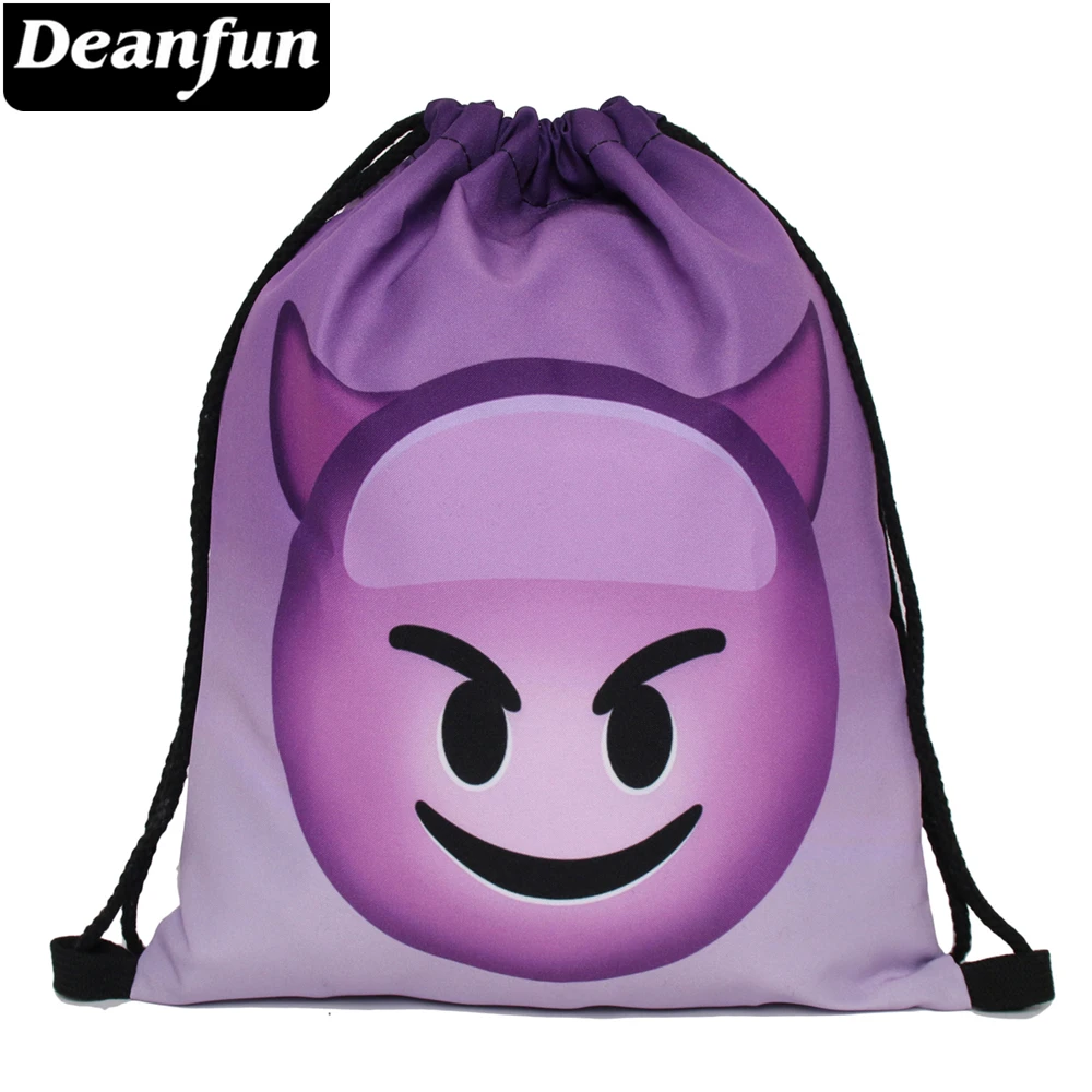 Deanfun 3D мешок с кулиской принтом Emoji demon модные школьные рюкзаки для девочек