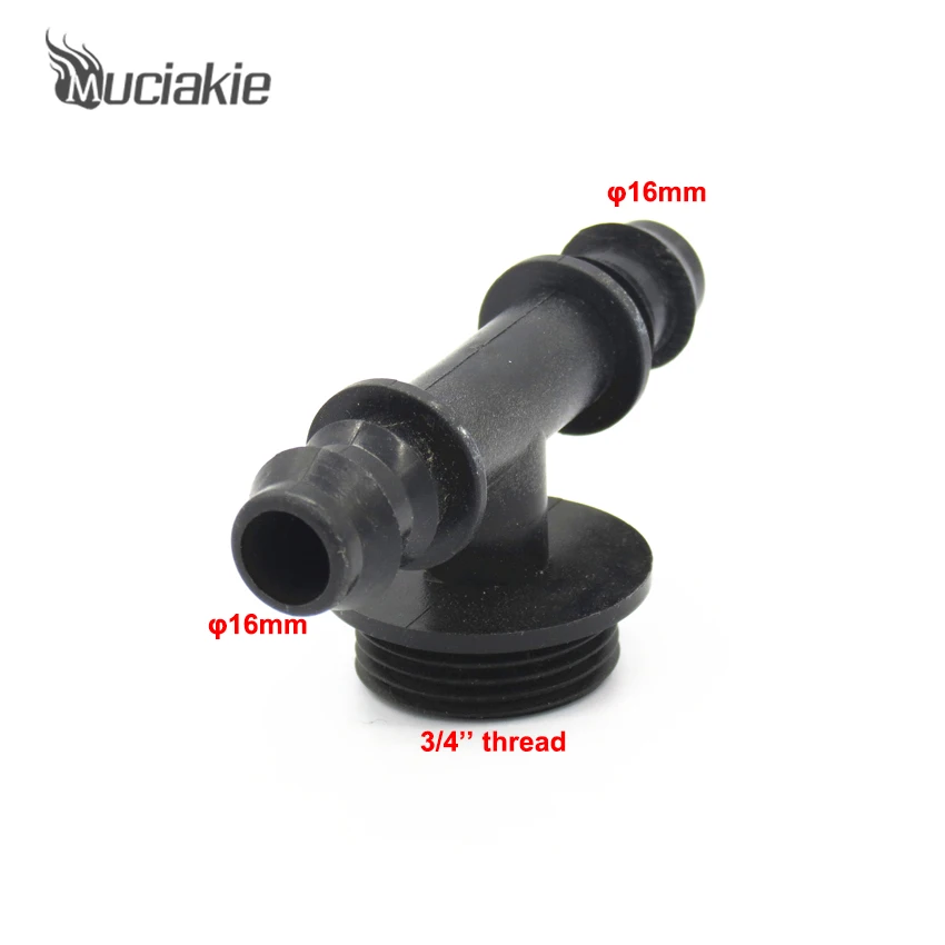 MUCIAKIE 1 шт. 1/2 ''(3/4'') резьба до 16 мм(20 мм) PE трубопровод для полива колючей тройник Connetors микро орошения фитинги