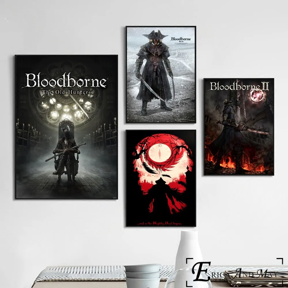 Bloodborne Темный Охотник игры плакат и печать на холсте настенная живопись картины