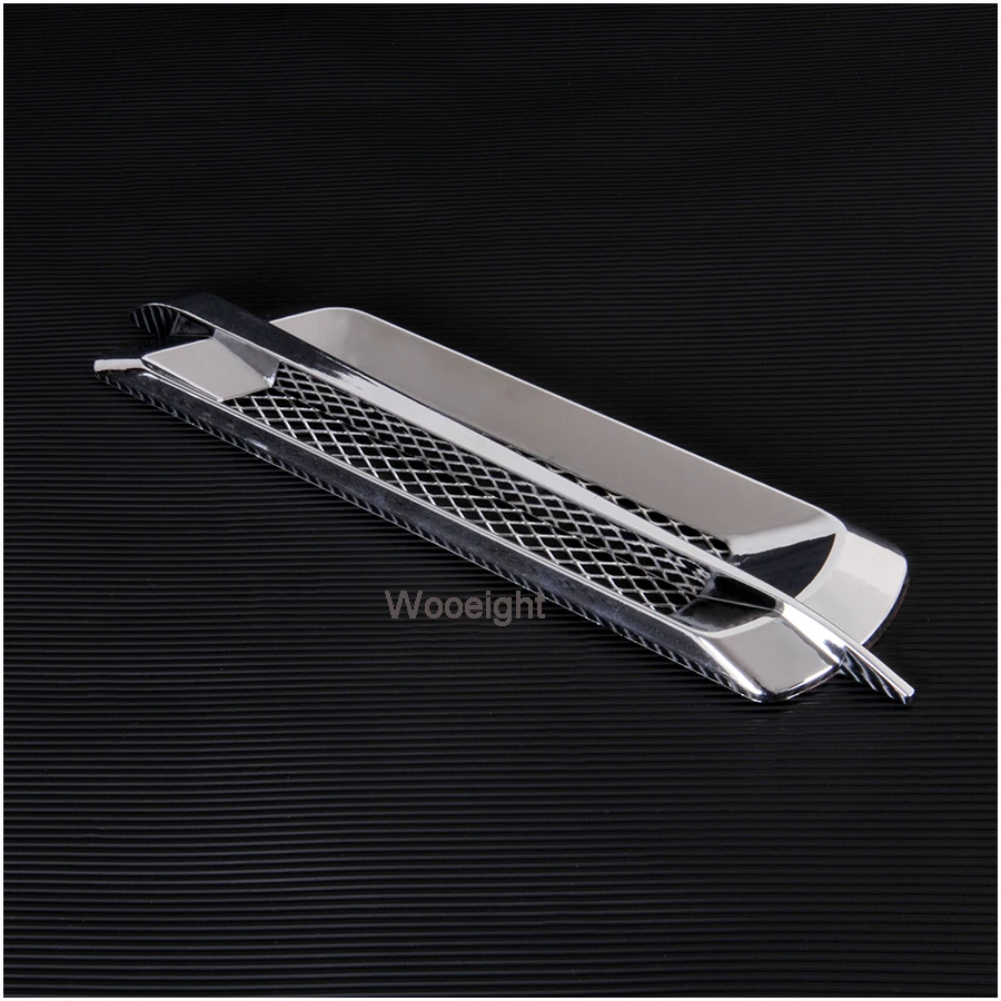 Wooeight Universal 1Pair Car Styling Chrome Grid Air Flow Fender Electroplate Side Vent Cover Hole Intake Grille Sticker | Автомобили и