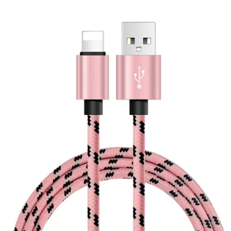 USB кабель для зарядки для iPhone 6 S 6 S 7 8 Plus 5 5S SE X XR XS Max iPad короткий длинный 25 см 1 м 2 м 3 м провод для быстрой зарядки - Цвет: Розовый