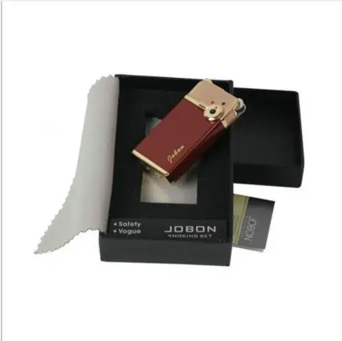 Jobon оригинальная посылка зажигалка с двойным огнем(шлифовальный круг с огнем+ ветрозащитная зажигалка с прямой струей пламени