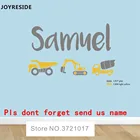 Наклейка на стену, виниловая, с именем на тракторе, украшение для дома, для мальчиков, декор для игровой комнаты, A626