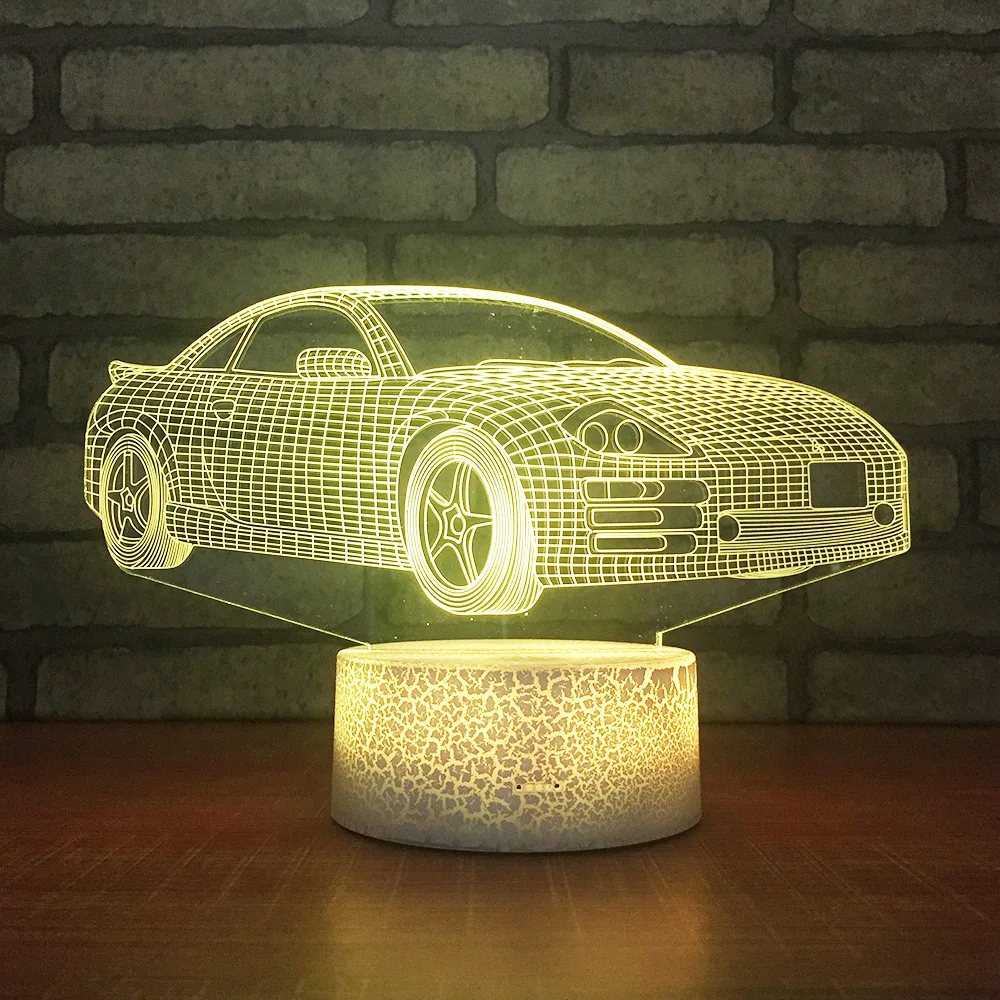 Креативная Автомобильная акриловая 3d настольная лампа светодиодная атмосферная