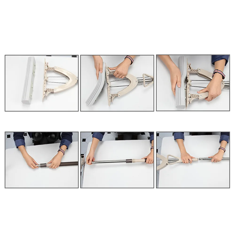 1 шт. 360 градусов Складная швабра с прорезиненной водопоглощающей насадкой из ПВХ