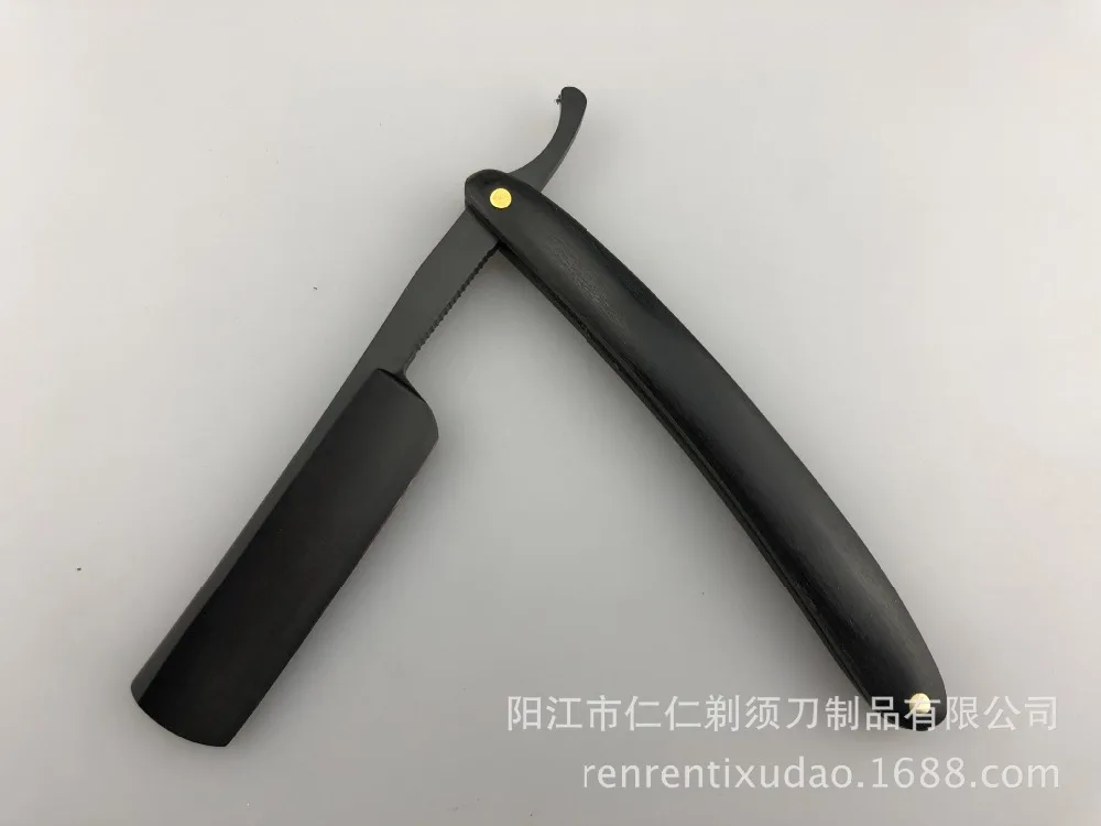 Япония новый черный прямой край из нержавеющей стали Парикмахерская бритва