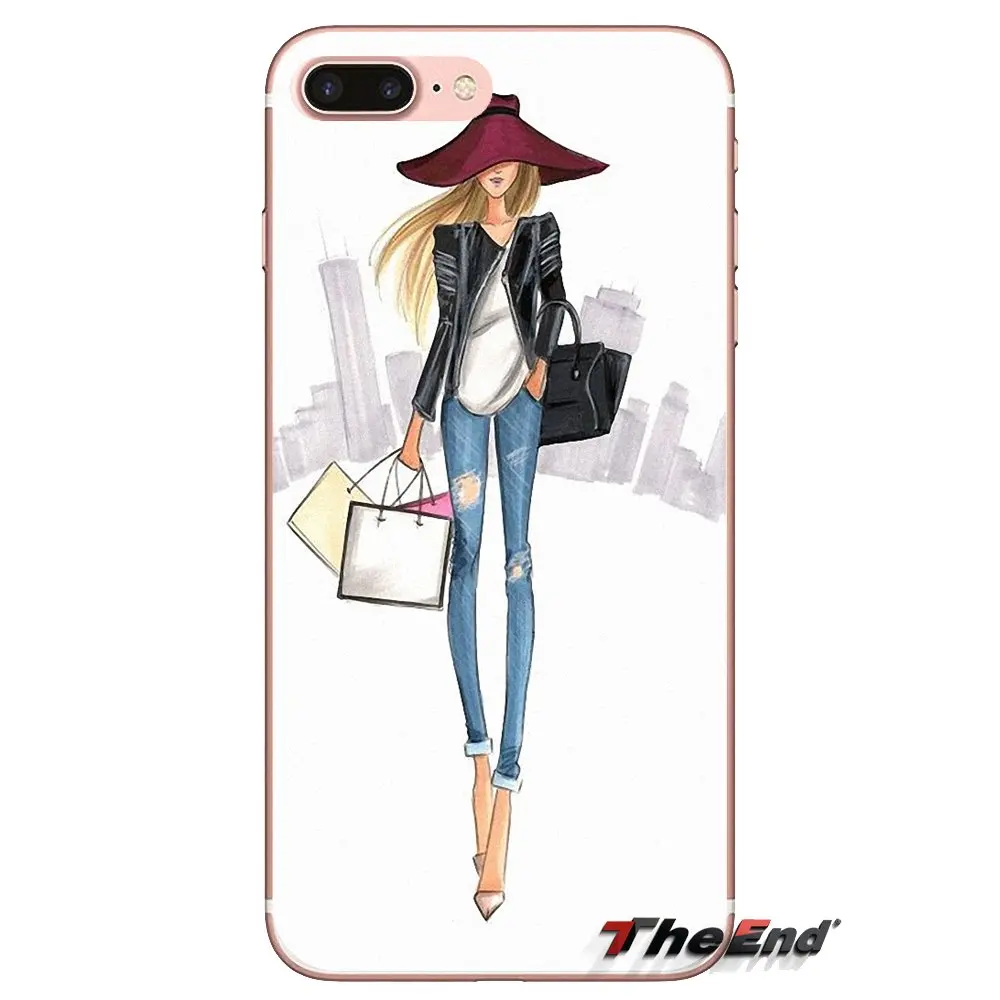 Soft Silicone TPU Case Fashionable Dress Shopping Girl For Samsung Galaxy S3 S4 S5 Mini S6 S7 Edge S8 S9 S10 Plus Note 3 4 5 8 9 |
