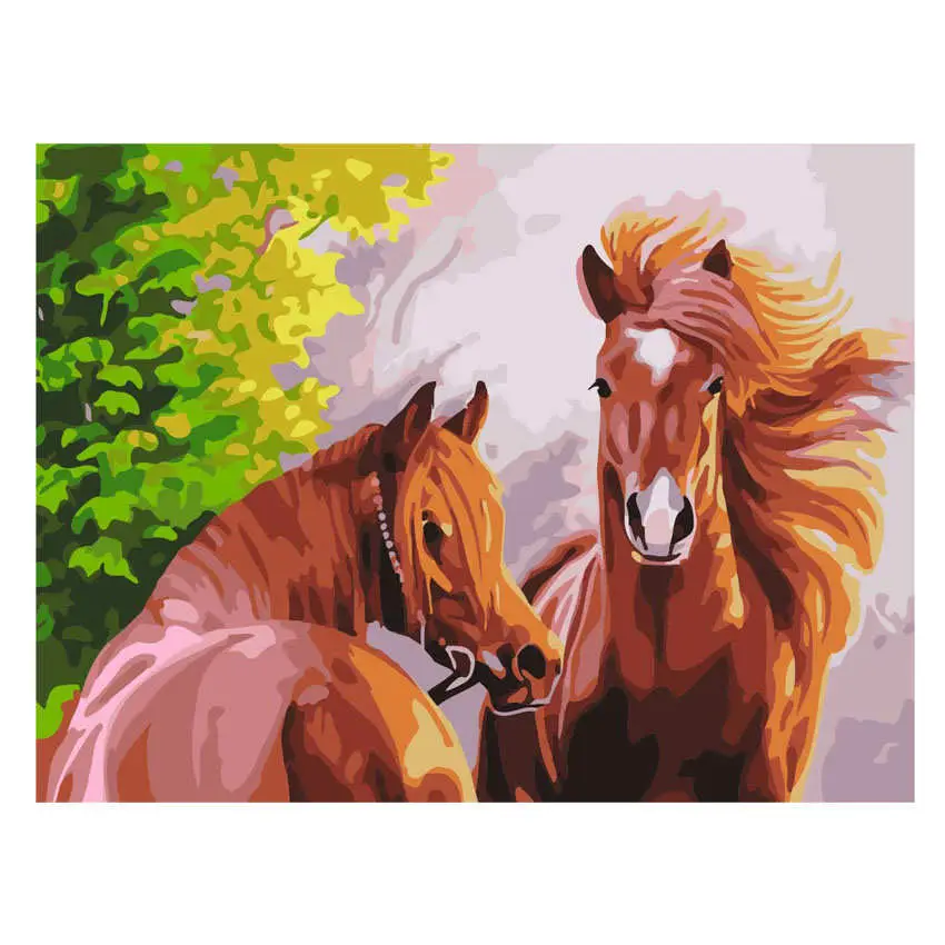 animal painting 9 WONZOM милый кот Сделай Сам масляная краска по номерам настенное изображение на холсте раскраска краска по номерам кисть для рисования животных ручная краска ed Craft - Цвет: animal painting 9
