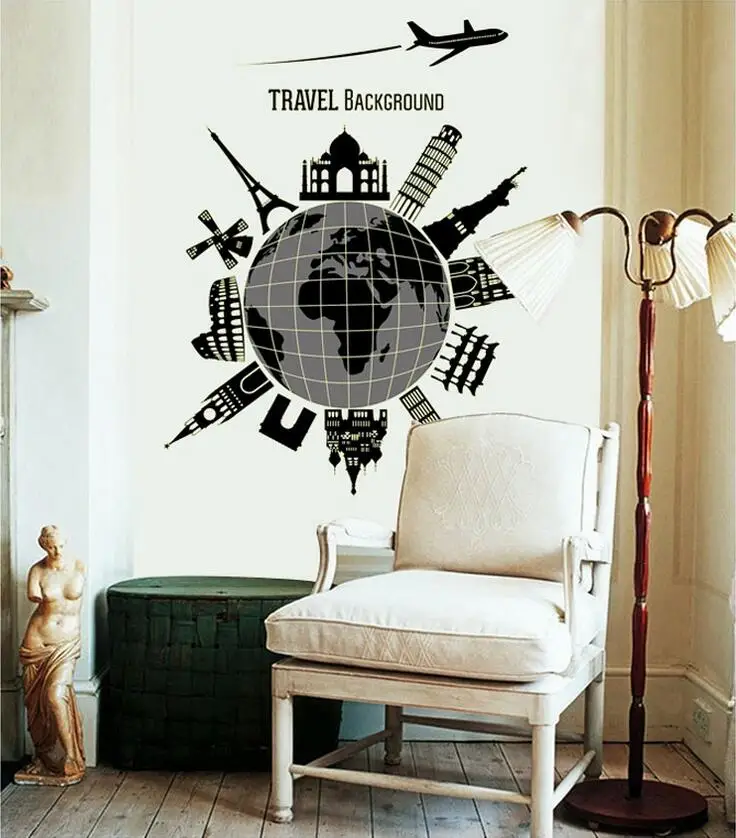 Светящийся Съемный Настенный стикер из ПВХ сделай сам для путешествий светится в