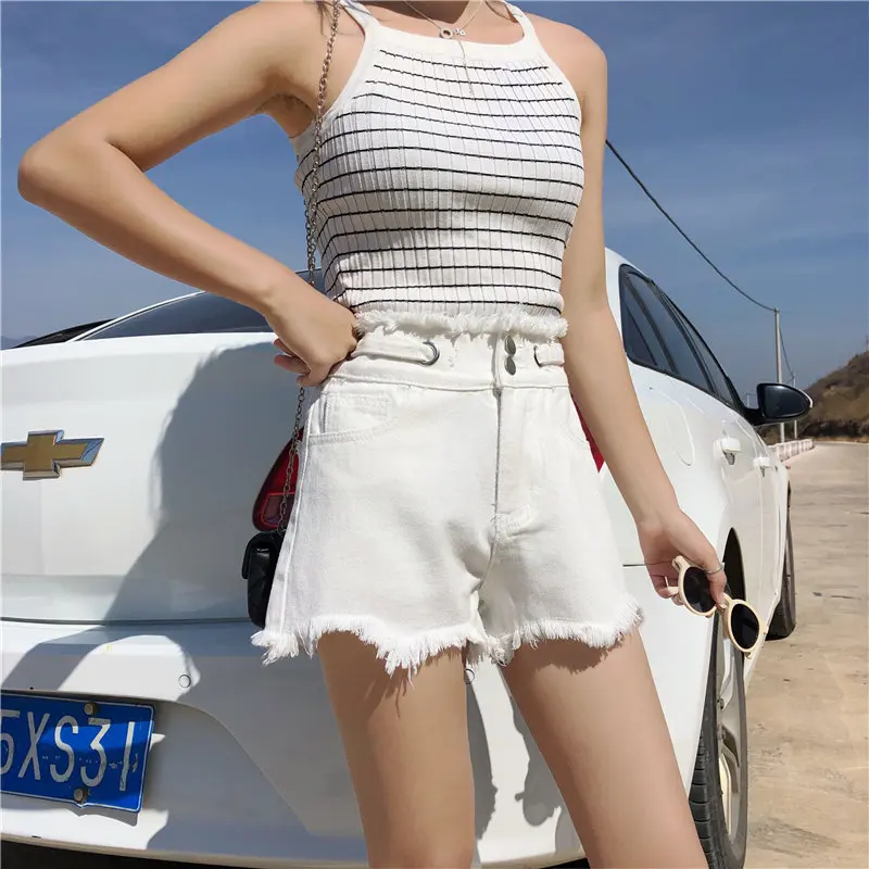 Популярные стильные новые шорты HziriP 2019 Летние Женские однотонные джинсовые
