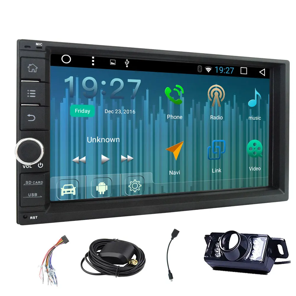 Автомагнитола с сенсорным экраном 7 &quot 2 Din стерео Bluetooth GPS Android 6 0 ОЗУ Гб зеркальная