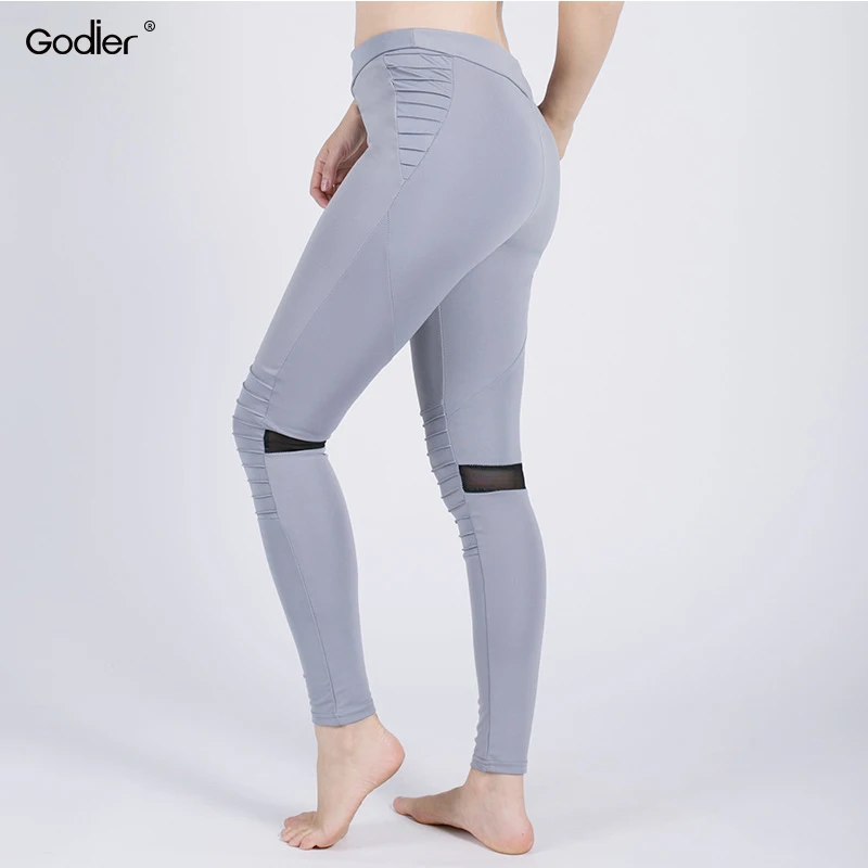 Женские облегающие леггинсы Godier модные однотонные с высокой талией спортивные