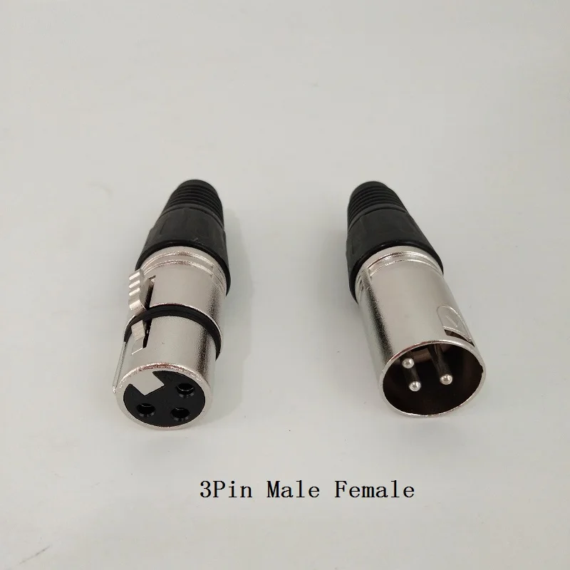 3Pin Male Female XLR 5 Pin Мужской Женский Джек черный XLR 5PIN аудио разъем микрофон разъем xlr разъем speakon - Цвет: 3Pin Male Female