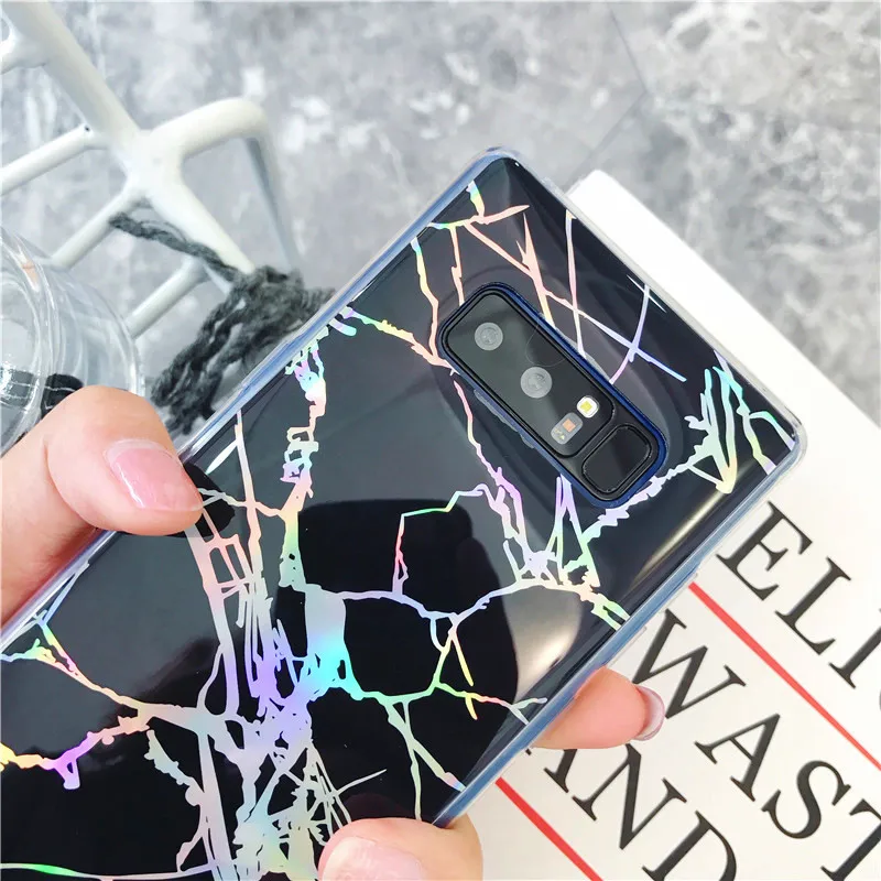 KoisAcase новый роскошный цветной лазерный мраморный чехол для Samsung Galaxy S7 S7edge S8 S9 S10 Plus