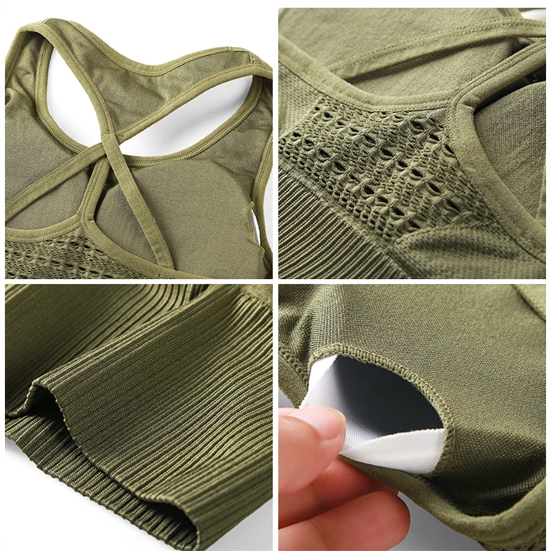 Женский спортивный бюстгальтер Oyoo ударопрочный компрессионный на бретельках