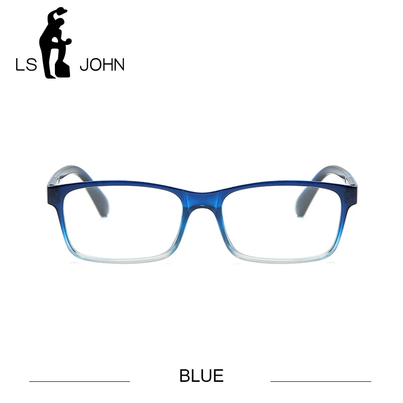 BLUE LS JOHN, полная оправа, прогрессивные очки для чтения, для женщин и мужчин, ультралегкие, анти-голубые лучи, линзы для пресбиопии, очки для чтения+ 4,0 до - Цвет оправы: BLUE