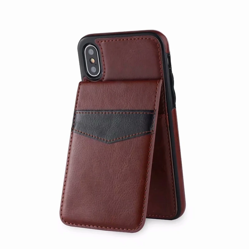 For Iphone XR XS MAX 8 7 Plus 6 5 Note 9 S9 ID Card Pocket Case Multifunction Retro Luxury Wallet Leather+TPU Holder 1PCS | Мобильные