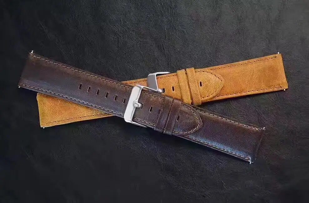 Кожаный ремешок для Samsung active s2 S3 Pebble time classic Huawei watch GT 2 pro xiaomi Huami amazfit 1 s pace bip lite 22