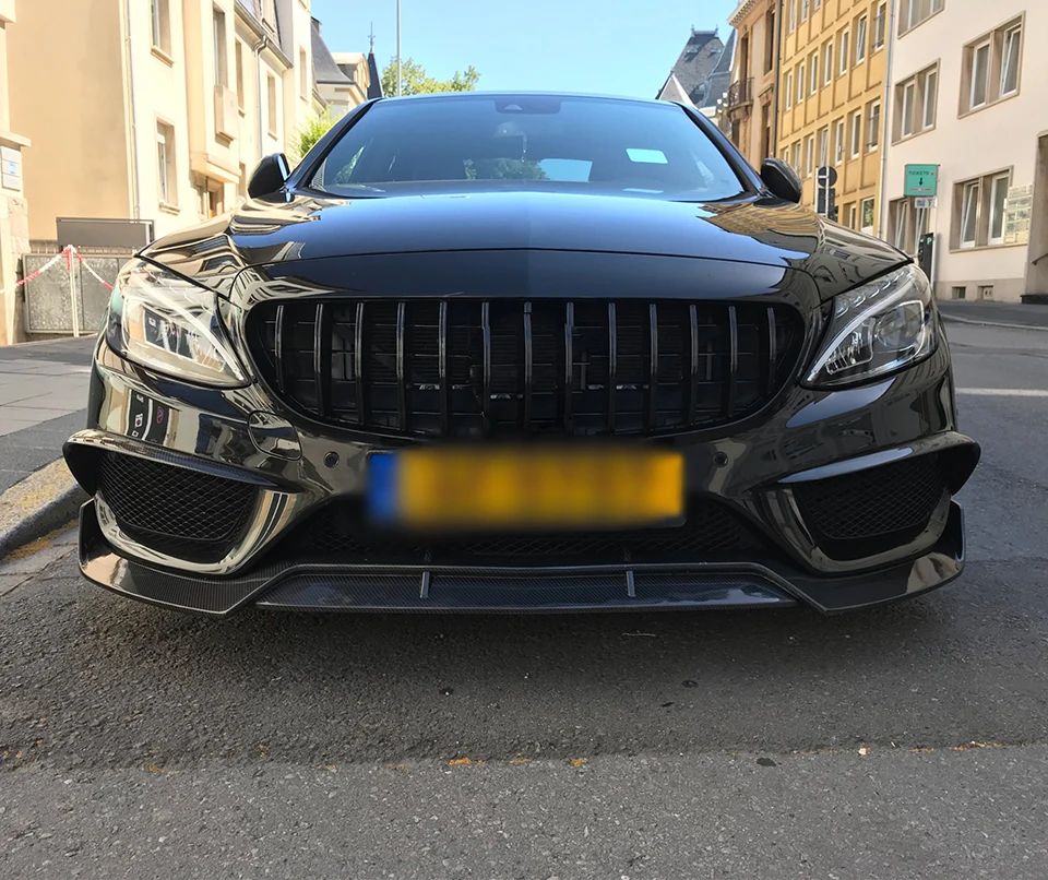 Передний бампер из углеродного волокна для Mercedes-Benz C Class W205 C205 C43 AMG C180 C200 Sport Coupe Sedan
