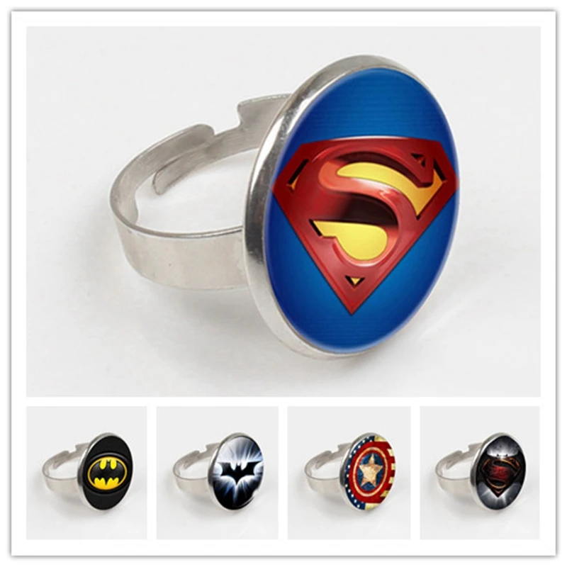 Хит! Мужское кольцо с изображением Бэтмена Супермена три цвета круглые