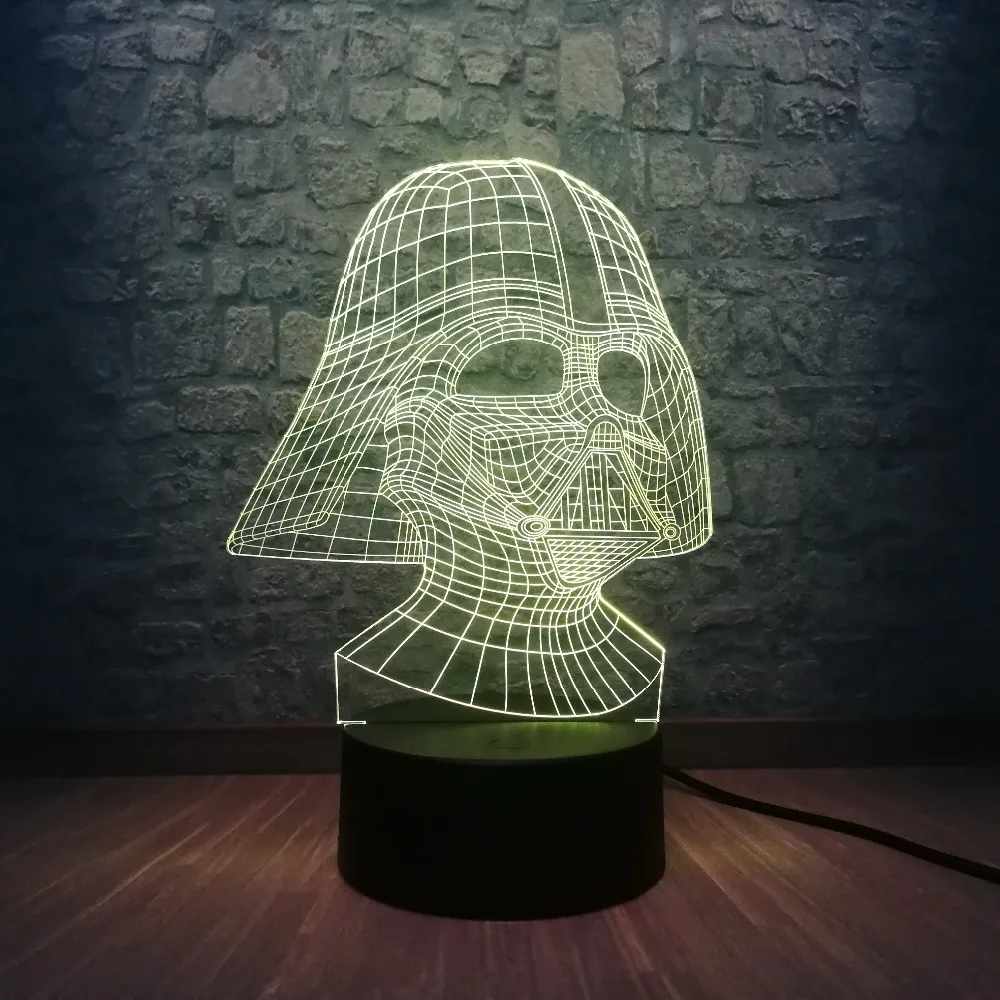 Звездные войны 3D USB светодиодный светильник с мультяшным рисунком 7 цветов ночной