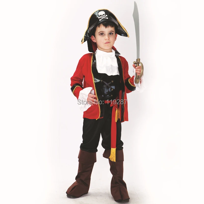 Бесплатная доставка Детский костюм пирата для косплея одежда вечевечерние