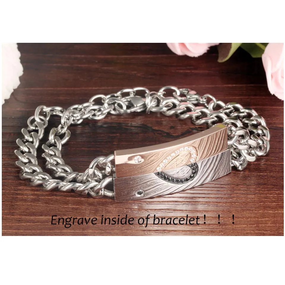 Женские и мужские браслеты из нержавеющей стали с гравировкой надписью Wish love and