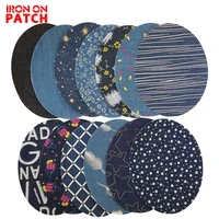 5pcs jeans patch iron on denim patches repair elbow knee denim decorative patches for clothes stickers sewing cloth accessories
