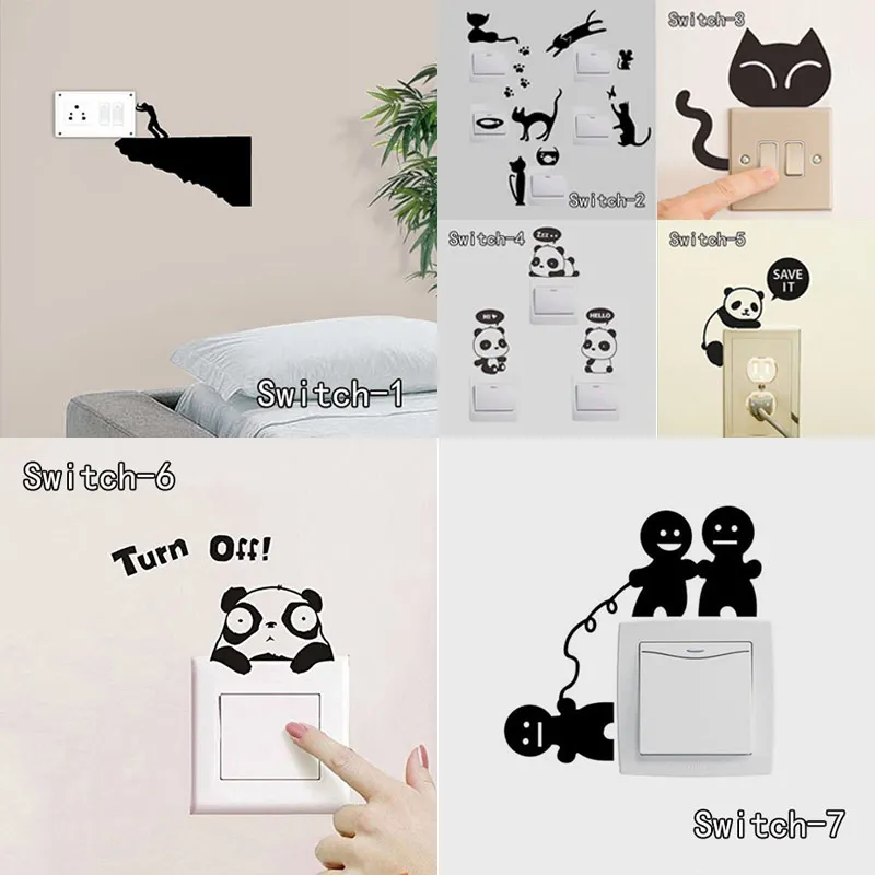 DIY Funny Cute Animals Cheap Switch Stickers Wall Art Vinyl Decal Home Decoration Bedroom Parlor | Дом и сад
