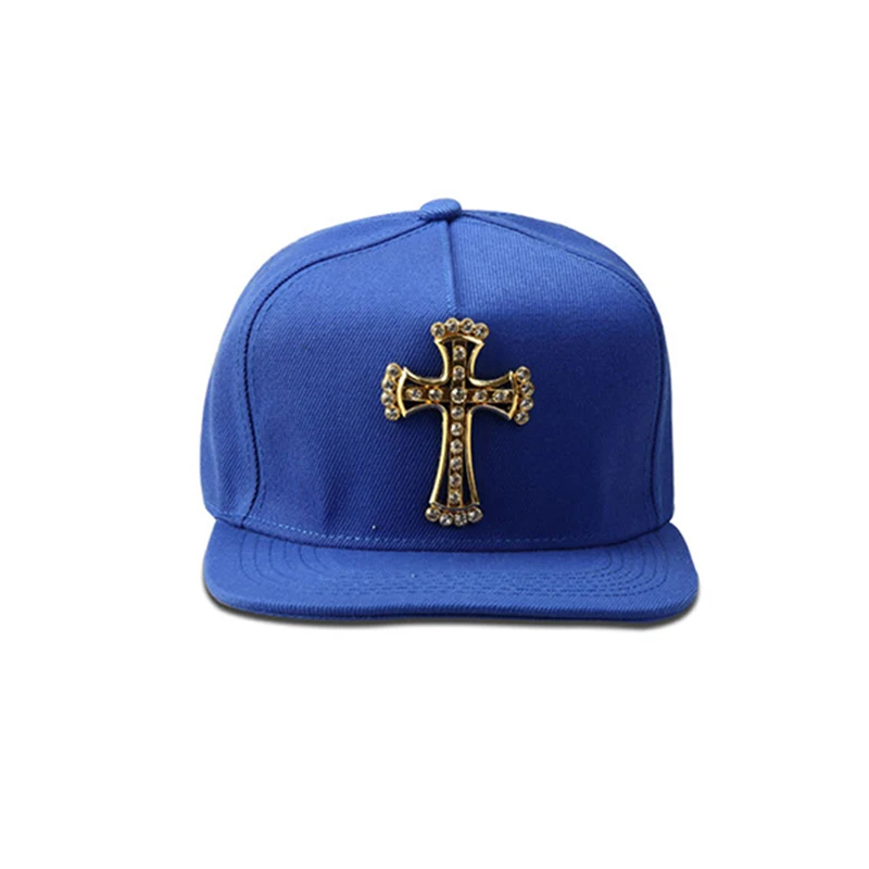 Модный тренд chapeau, христианский крест, кепка, хип-хоп, Мужская кепка, Дрейк, Джордан, кость, кепка, Польша, религия, крест, свободный размер, хлопковые кепки - Цвет: blue