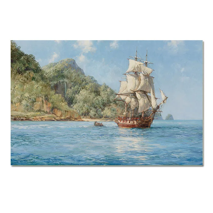 Картина на холсте для гостиной детской комнаты 40x60 с рамкой 1 рисунок море
