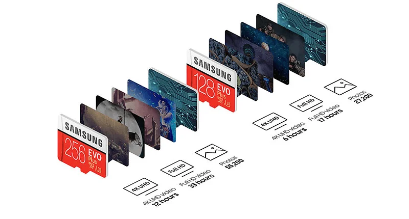 Карта памяти Microsd SAMSUNG EVO Plus 256 Гб карта памяти 128 Гб 64 Гб U3 4 K Micro SDHC/SDXC Класс EVO+ класс 10 C10 UHS TF карты памяти SD Модуль памяти Transflash карты памяти Microsd карта
