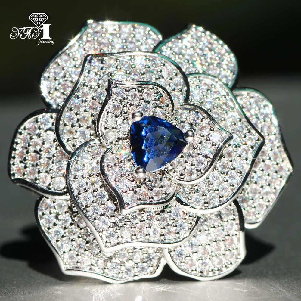Ювелирные изделия YaYI огранка Принцесса 4.3CT Синий Циркон серьги из серебра