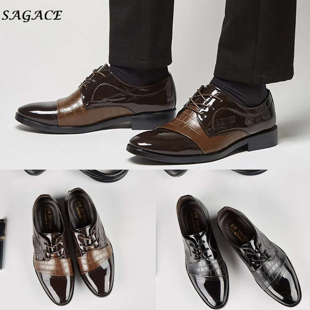 Мужские модельные туфли SAGACE современные классические деловые из крокодиловой